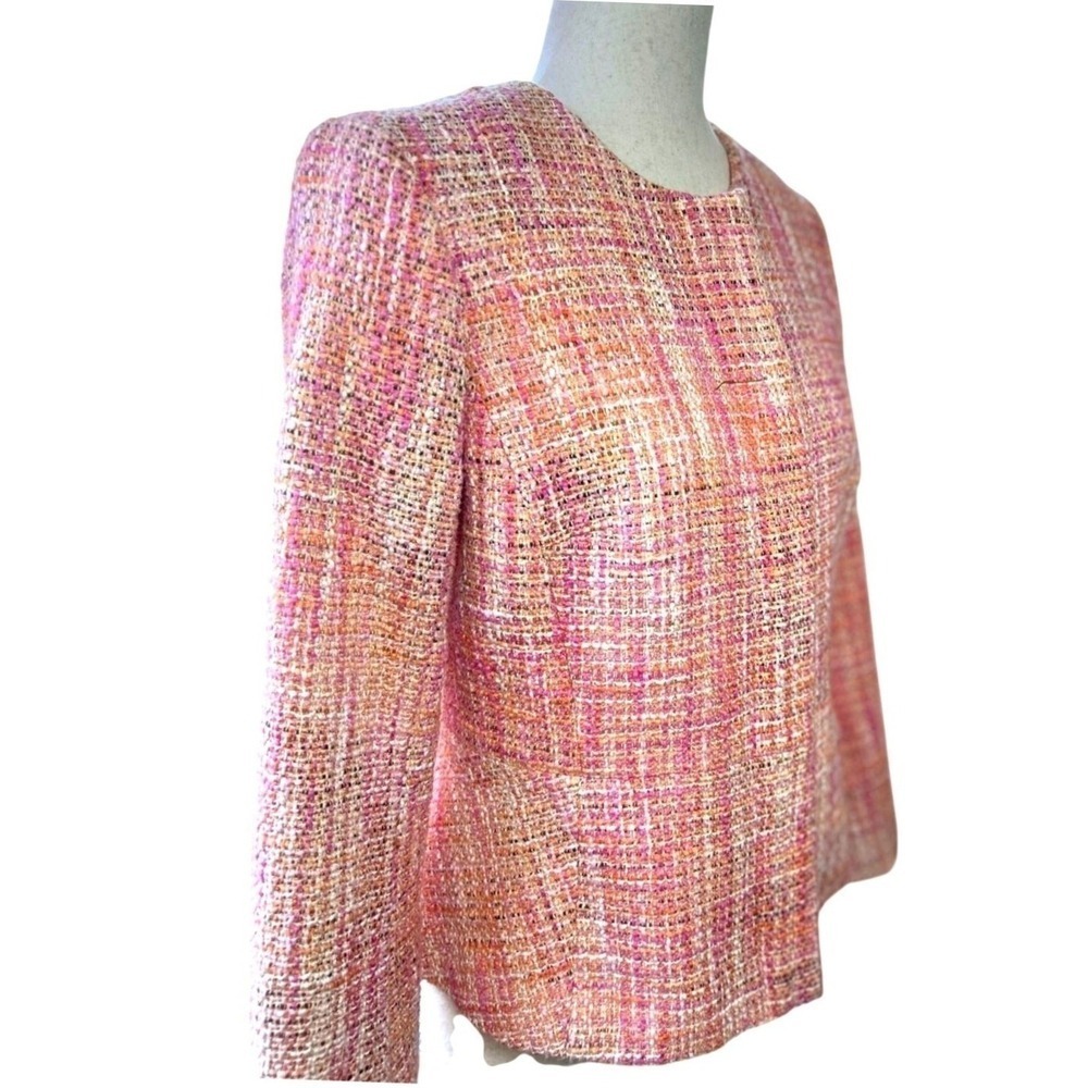 Talbots Pink Orange Tweed Blazer